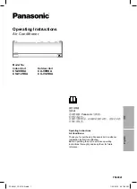Panasonic CS-V9RKA Operating Instructions Manual preview