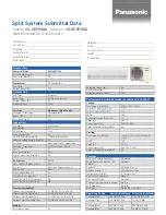 Panasonic CS-XE9PKUA Submittal Data preview