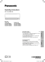 Panasonic CS-XPU9XKH-8 Operating Instructions Manual preview