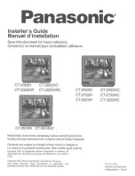 Preview for 1 page of Panasonic CT-2022H Installer'S Manual