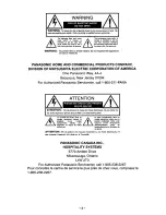 Preview for 2 page of Panasonic CT-2022H Installer'S Manual