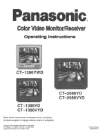 Предварительный просмотр 1 страницы Panasonic CT-2086 Operating Instructions Manual