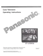 Предварительный просмотр 1 страницы Panasonic CT-27SF33 Operating Instructions Manual