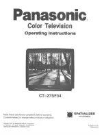 Предварительный просмотр 1 страницы Panasonic CT-27SF34 Operating Instructions Manual