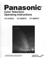 Предварительный просмотр 1 страницы Panasonic CT-27SF37 Operating Manual