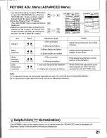 Предварительный просмотр 21 страницы Panasonic CT-34WDM60 Operating Manual