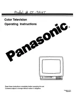 Panasonic CT-9R10T Operating Instructions Manual preview