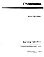 Предварительный просмотр 1 страницы Panasonic CT205115 Operating Instructions Manual