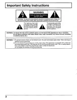 Preview for 2 page of Panasonic CT30WX50 - 30" TAU MODEL TV Operating Instructions Manual