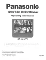 Panasonic CT3696VY - 36" MONITOR Operating Instructions Manual preview