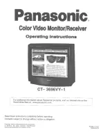 Preview for 1 page of Panasonic CT3696VY1 - 36" COLOR MONITOR Operating Instructions Manual