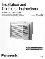 Panasonic CW-807TU Installation And Operating Instructions Manual preview