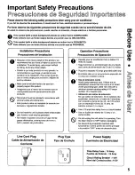 Preview for 5 page of Panasonic CW-C101MU Installation And Operating Instructions Manual