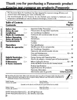 Preview for 4 page of Panasonic CW-C50RU Installation And Operating Instructions Manual