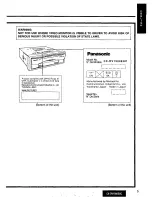 Preview for 5 page of Panasonic CX-DV1500 Operating Manual