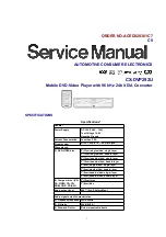 Preview for 1 page of Panasonic CXDVP292U - CAR DVD PLAYER Service Manual