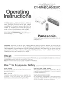 Preview for 1 page of Panasonic CY-RM850 Operating Manual