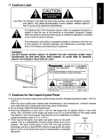 Предварительный просмотр 7 страницы Panasonic CY-VM1500 Operating Instructions Manual