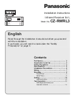 Panasonic CZ-RWRL3 Installation Instructions Manual предпросмотр