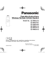 Panasonic CZ-RWSC1U Operating Instructions Manual preview