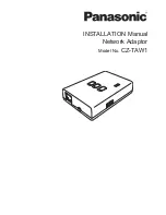 Panasonic CZ-TAW1 Installation Manual предпросмотр