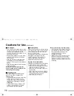 Preview for 70 page of Panasonic D-Snap SV-AS10 Operating Instructions Manual