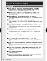 Preview for 8 page of Panasonic D10000U - SXGA+ DLP Projector Operating Instructions Manual