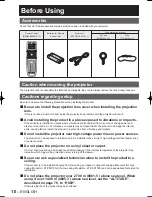 Preview for 10 page of Panasonic D10000U - SXGA+ DLP Projector Operating Instructions Manual