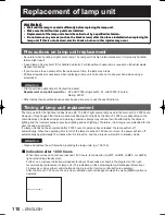 Preview for 110 page of Panasonic D10000U - SXGA+ DLP Projector Operating Instructions Manual