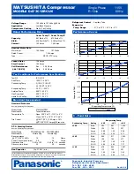 Panasonic DA73C12RCU6 Specification Sheet preview