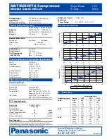 Panasonic DA86C15RCU6 Specification Sheet preview