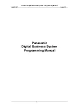 Preview for 1 page of Panasonic DBS Series Programming Manual