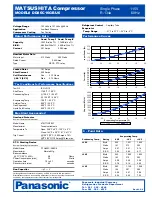 Panasonic DD86C16GBU6 Specification Sheet preview