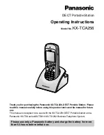 Panasonic DECT Portable Station KX-TCA256 Operating Instructions Manual preview