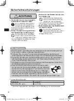 Preview for 16 page of Panasonic DHQX1601ZA/T1 Operating Instructions Manual