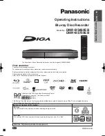 Panasonic Diga DMR-BS750EB Operating Instructions Manual preview