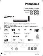 Panasonic Diga DMR-BW780 Operating Instructions Manual preview