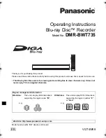 Preview for 1 page of Panasonic Diga DMR-BWT735 Operating Instructions Manual