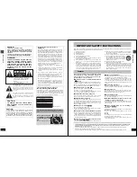 Предварительный просмотр 2 страницы Panasonic Diga DMR-E80H Operating Instructions Manual