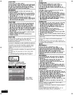 Preview for 2 page of Panasonic Diga DMR-EH59 Operating Instructions Manual