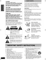 Preview for 2 page of Panasonic Diga DMR-ES10 Operating Instructions Manual