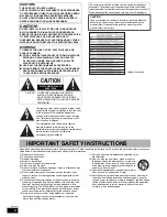 Предварительный просмотр 2 страницы Panasonic Diga DMR-ES16 Operating Instructions Manual