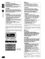 Preview for 2 page of Panasonic Diga DMR-ES20 Operating Instructions Manual