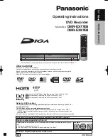 Panasonic Diga DMR-EX77EB Operating Instructions Manual preview