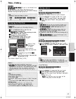 Preview for 47 page of Panasonic Diga DMR-EX86EB Operating Instructions Manual