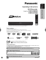 Panasonic Diga DMR-EX89EB Operating Instructions Manual preview