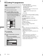 Preview for 22 page of Panasonic Diga DMR-EX97 Operating Instructions Manual