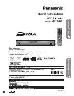 Panasonic Diga DMR-EZ27 Operating Instructions Manual preview