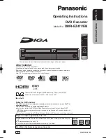 Panasonic Diga DMR-EZ47VEB Operating Instructions Manual preview