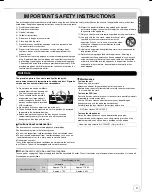 Preview for 3 page of Panasonic Diga DMR-EZ48V Operating Instructions Manual